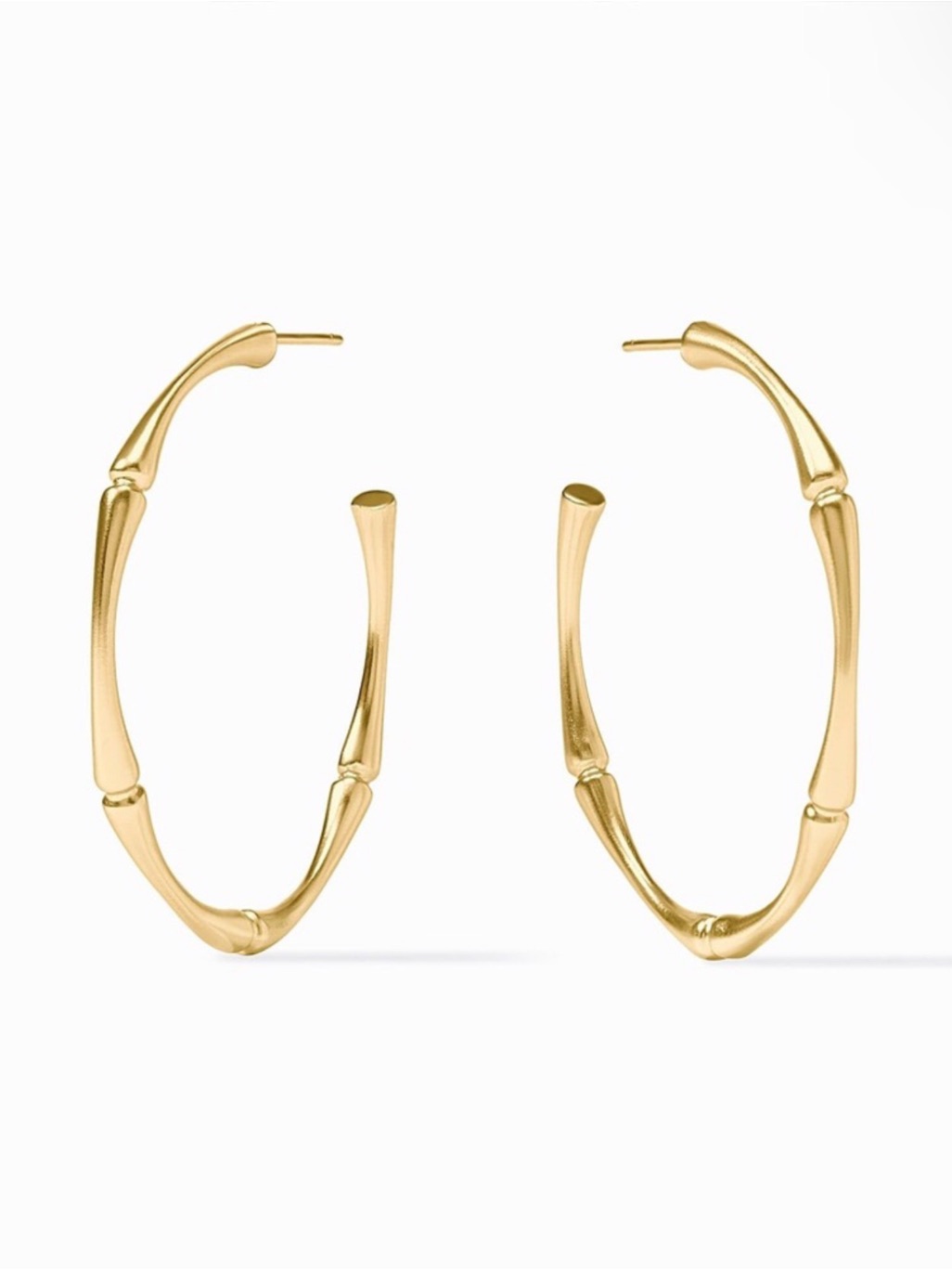 Nwot Julie Vos Gold Bamboo Hoop Earrings
